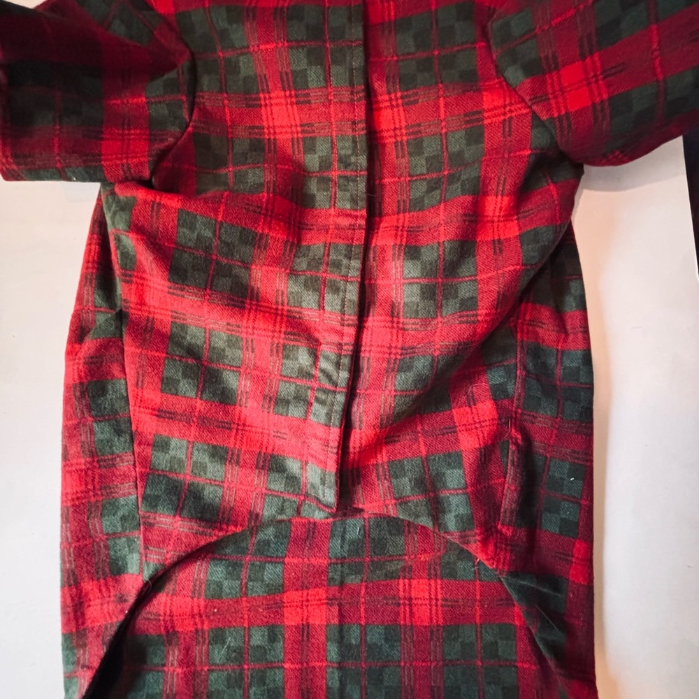 Dog Coat Double Flannel Red and Green Buffalo Large